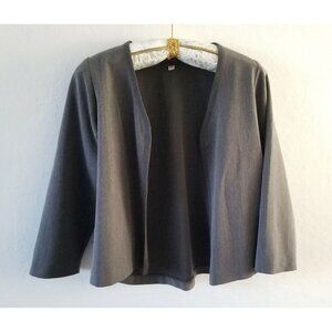 Sachiko Womens XS Open Blazer Jacket Dark Gray Casual Lightweight Collarless